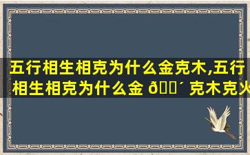 五行相生相克为什么金克木,五行相生相克为什么金 🌴 克木克火